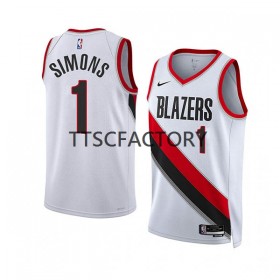 NBA Portland Trail Blazers Trikot Anfernee Simons 1 Nike 2022-23 Association Edition Weiß Swingman - Herren